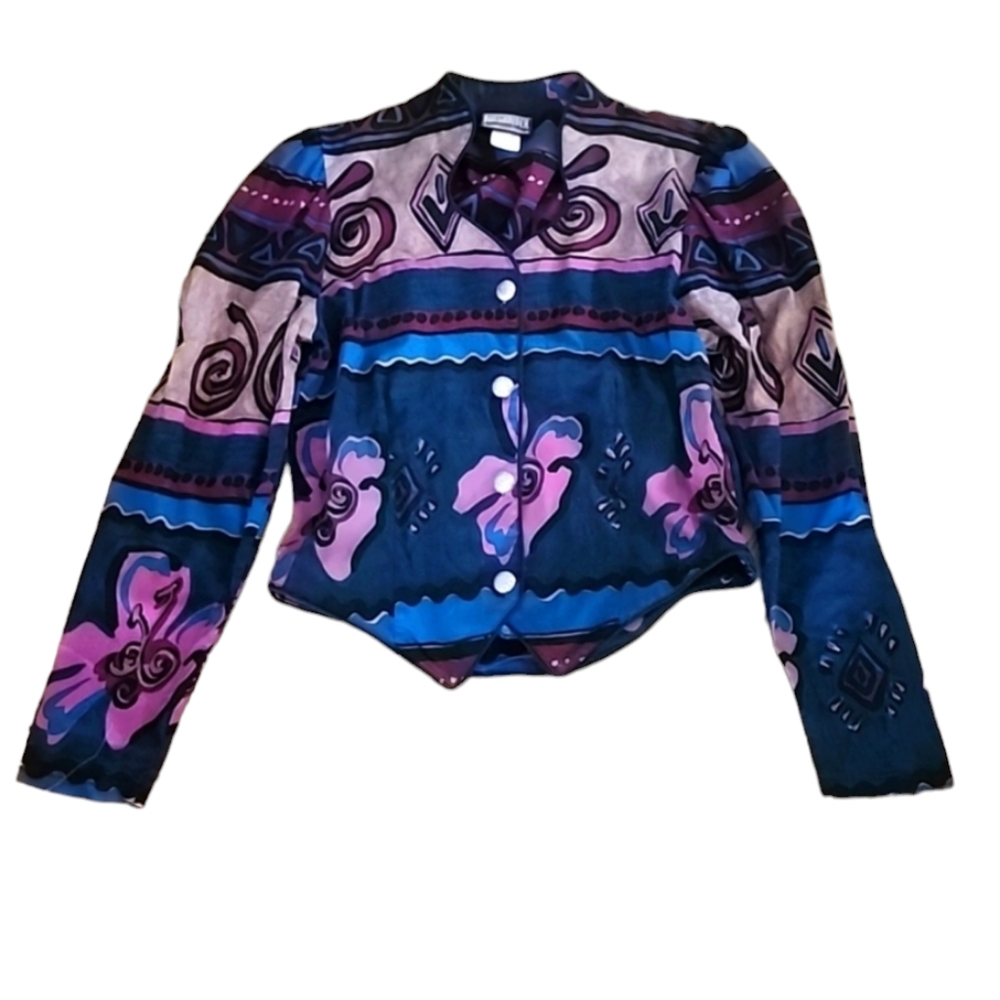 Vintage RoughRider geometric cotton blouse